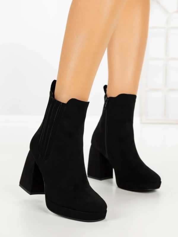 Botine cu Toc Gros 9110 BLACK | CM