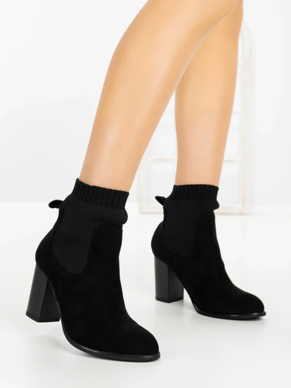 Botine cu Toc Gros 68192 BLACK | CM