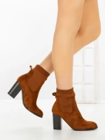 Botine cu Toc Gros 68192 CAMEL | CM