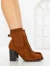 Botine cu Toc Gros 68192 CAMEL | CM