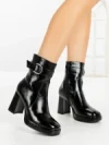 Botine cu Toc Gros 5730 BLACK | SEASOND