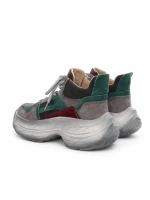 Pantofi Sport Dama din piele naturala HD7673 BROWN-GREEN | ADVANCER
