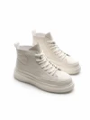 Ghete Barbati din piele naturala 7789 WHITE | ADVANCER