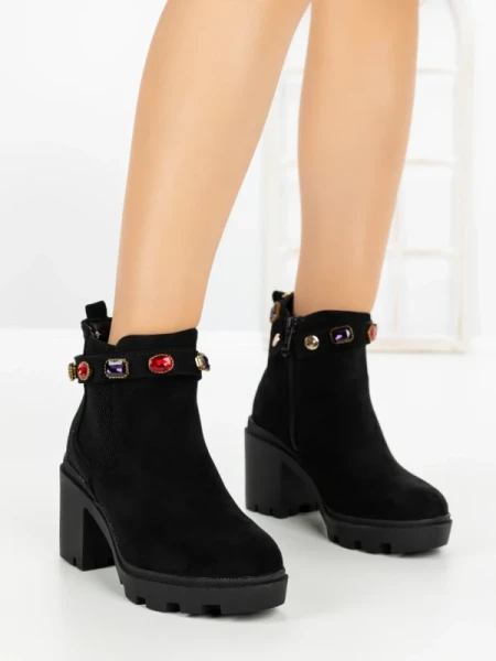 Botine cu Toc Gros YZ19-35 BLACK | H&D