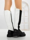 Cizme Dama cu talpa joasa YZ21-06 WHITE | H&D