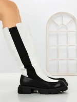 Cizme Dama cu talpa joasa YZ21-06 WHITE | H&D