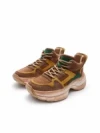 Pantofi Sport Dama din piele naturala HD7673 KHAKI-YELLOW | ADVANCER