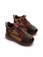 Ghete Dama din piele naturala A007-1 COFFEE-GREEN | ADVANCER