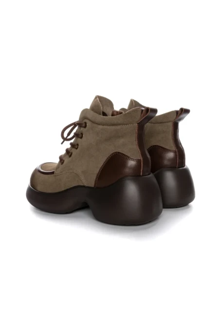 Ghete Dama din piele naturala 1575-2 KHAKI | ADVANCER