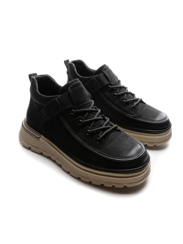 Ghete Barbati din piele naturala R028-1 BLACK | ADVANCER
