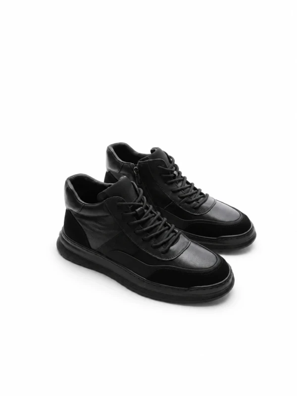 Ghete Barbati din piele naturala CM611 BLACK | ADVANCER