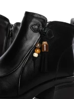 Ghete Dama din piele naturala 25808 BLACK | ADVANCER