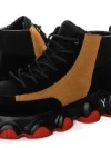 Ghete Barbati din piele naturala 1835 BLACK-YELLOW | ADVANCER