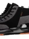 Ghete Barbati din piele naturala 3836 BLACK-GREY | ADVANCER