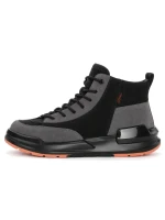Ghete Barbati din piele naturala 3836 BLACK-GREY | ADVANCER