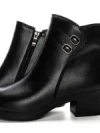 Ghete Dama din piele naturala E0210-1 BLACK | FORMAZIONE