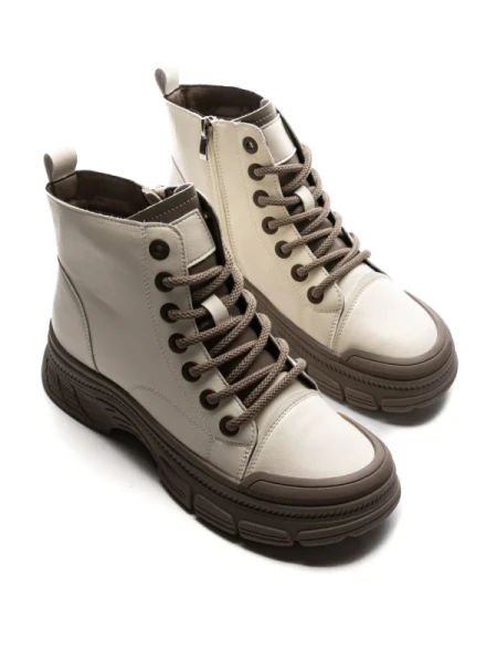 Ghete Dama din piele naturala BY6523 BEIGE-KHAKI | ADVANCER