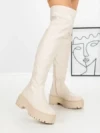 Cizme Dama cu Platforma W3032-1 BEIGE | BELLICY