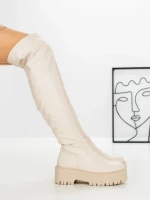 Cizme Dama cu Platforma W3032-1 BEIGE | BELLICY