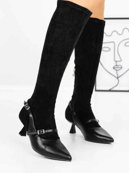 Cizme Dama cu Toc J6175 BLACK | MIA SHOES
