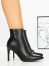 Botine cu Toc Subtire J6116 BLACK | MIA SHOES