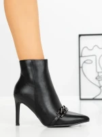 Botine cu Toc Subtire J6116 BLACK | MIA SHOES