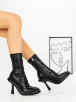Botine cu Toc si Platforma J6156 BLACK | MIA SHOES