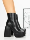 Botine cu Toc Gros F0902 BLACK | MIA SHOES