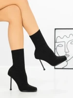 Botine cu Toc Subtire B5931 BLACK | MIA SHOES