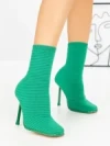 Botine cu Toc Subtire B5931 GREEN | MIA SHOES