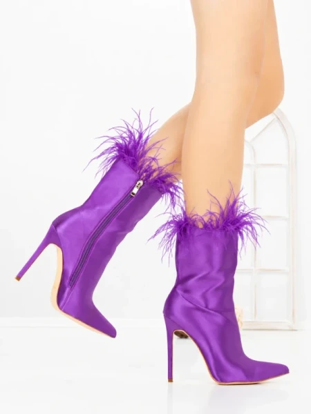 Botine cu Toc Subtire C-269 PURPLE | STEPHAN