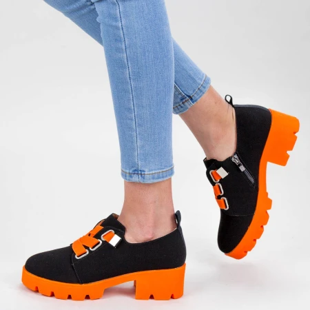 Női alkalmi cipő ZP1975 Fekete-Narancs (K09) Mei
