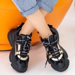 Női sportcipő platformmal LGYED3 Fekete-Sárga (P10) Mei