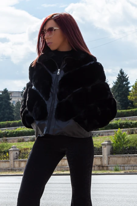 Női kabát 2021-2 Fekete (R02) Fashion