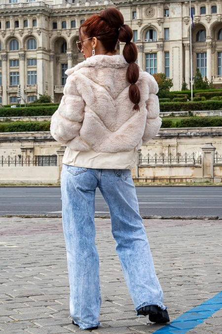 Női kabát 2021-2 Bézs (R02) Fashion