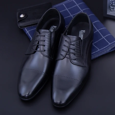 Elegáns férfi cipő 550-032 Fekete (L18) Eldemas