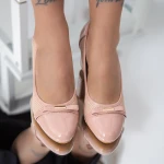 Női sarkú cipő C113 Őszibarack-Nude (D40) Fashion