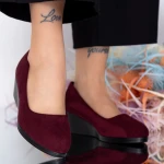 Női sarkú cipő és platform C91 Burgundia (D09) Fashion