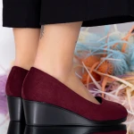 Női sarkú cipő és platform C91 Burgundia (D09) Fashion